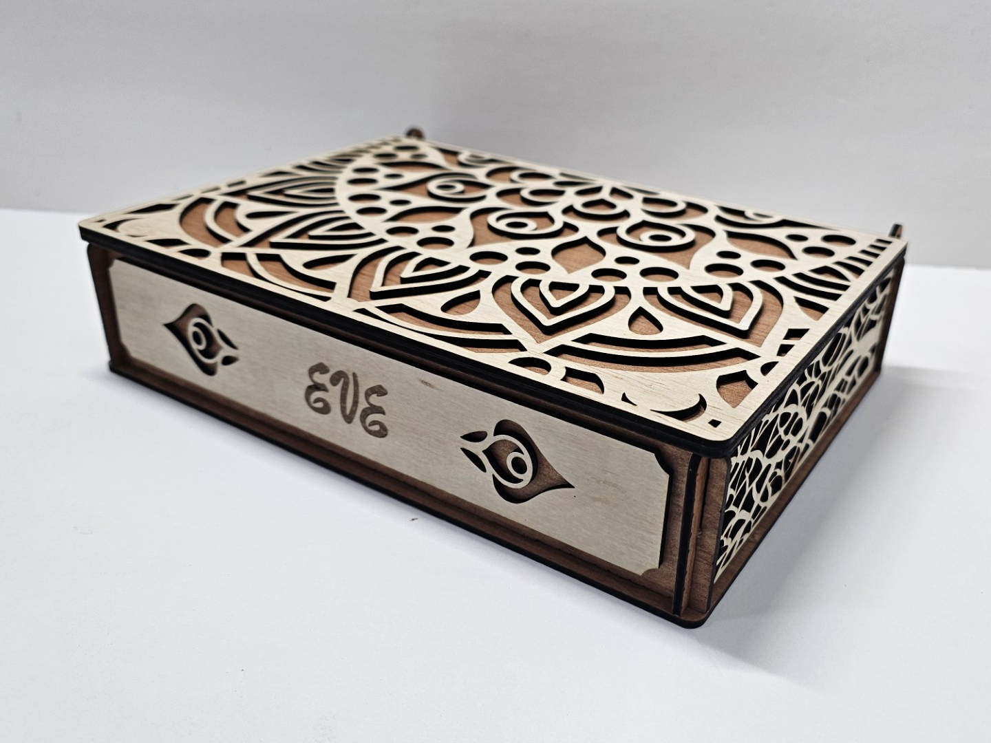 Mandala Laser Cut Wooden Jewelry Box