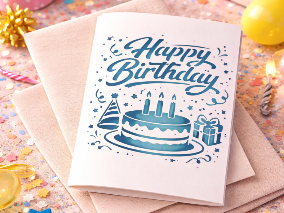 Happy Birthday Cutout Card Greeting card v8