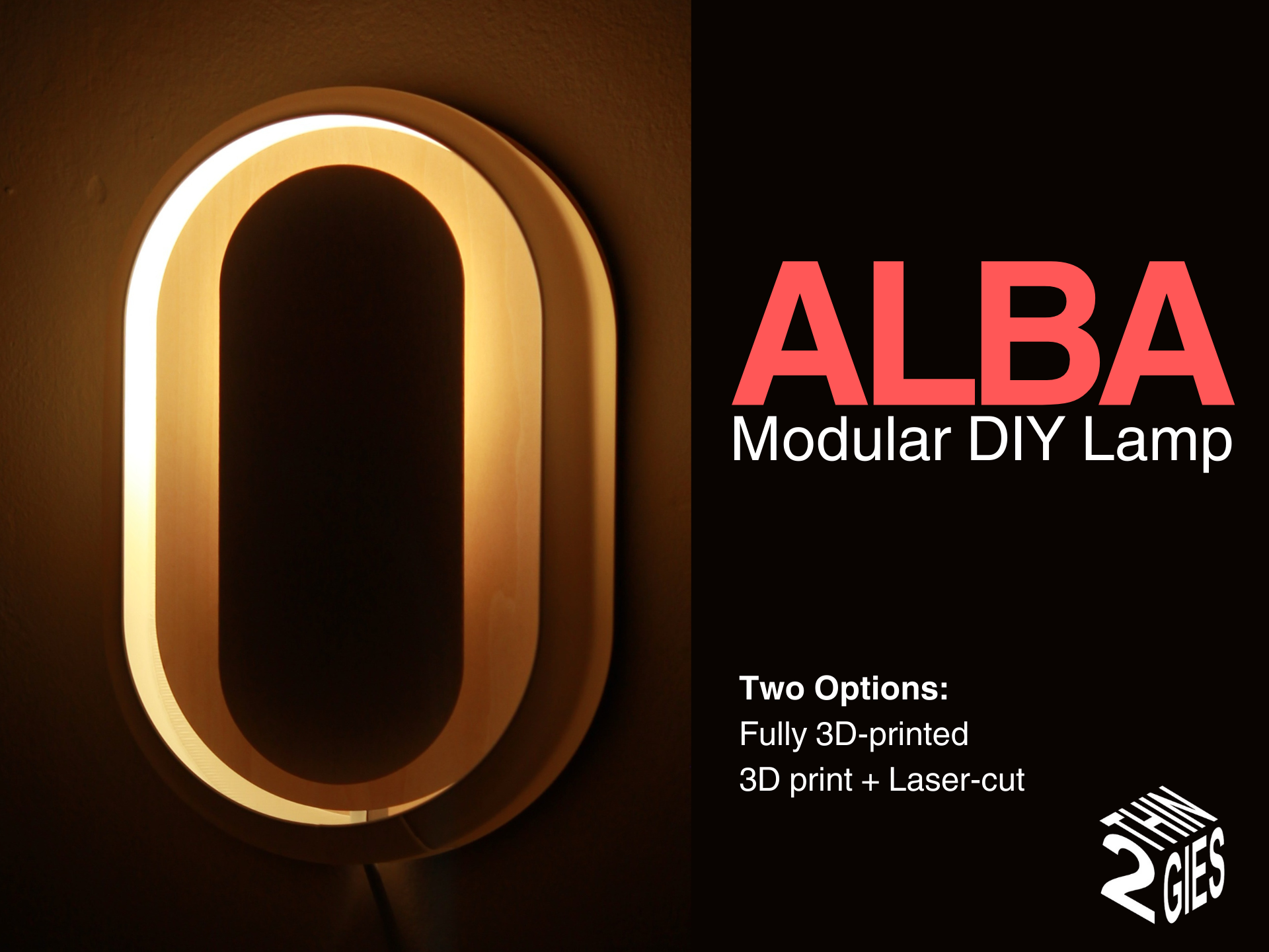 Alba - 3D print + laser cut lamp - Laser files