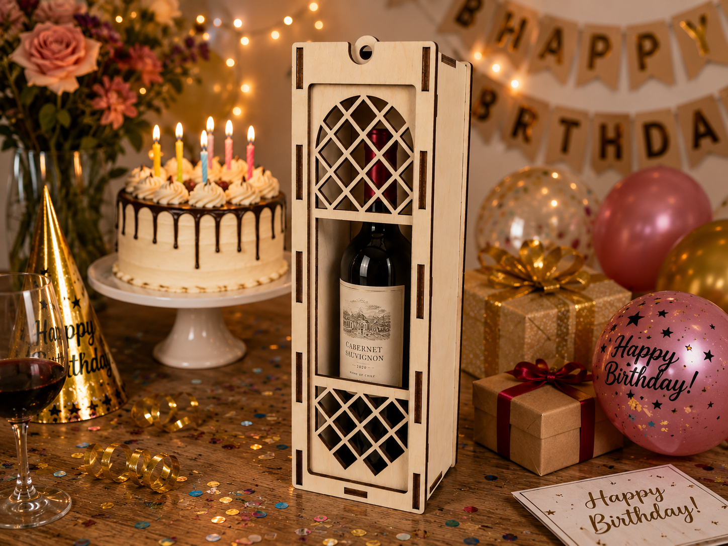 Wooden Wine Packaging Box Decor