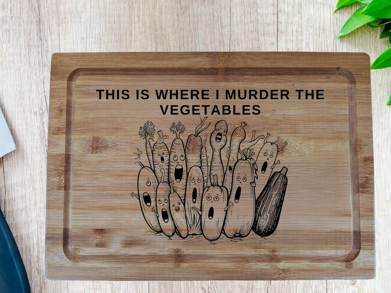 Funny Vegan Cutting Board Laser Engraving Design