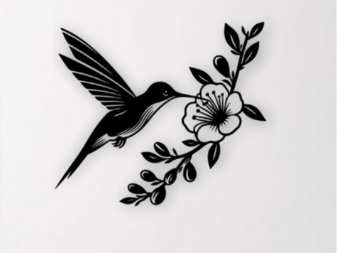 Hummingbird Floral Wall Art Decor