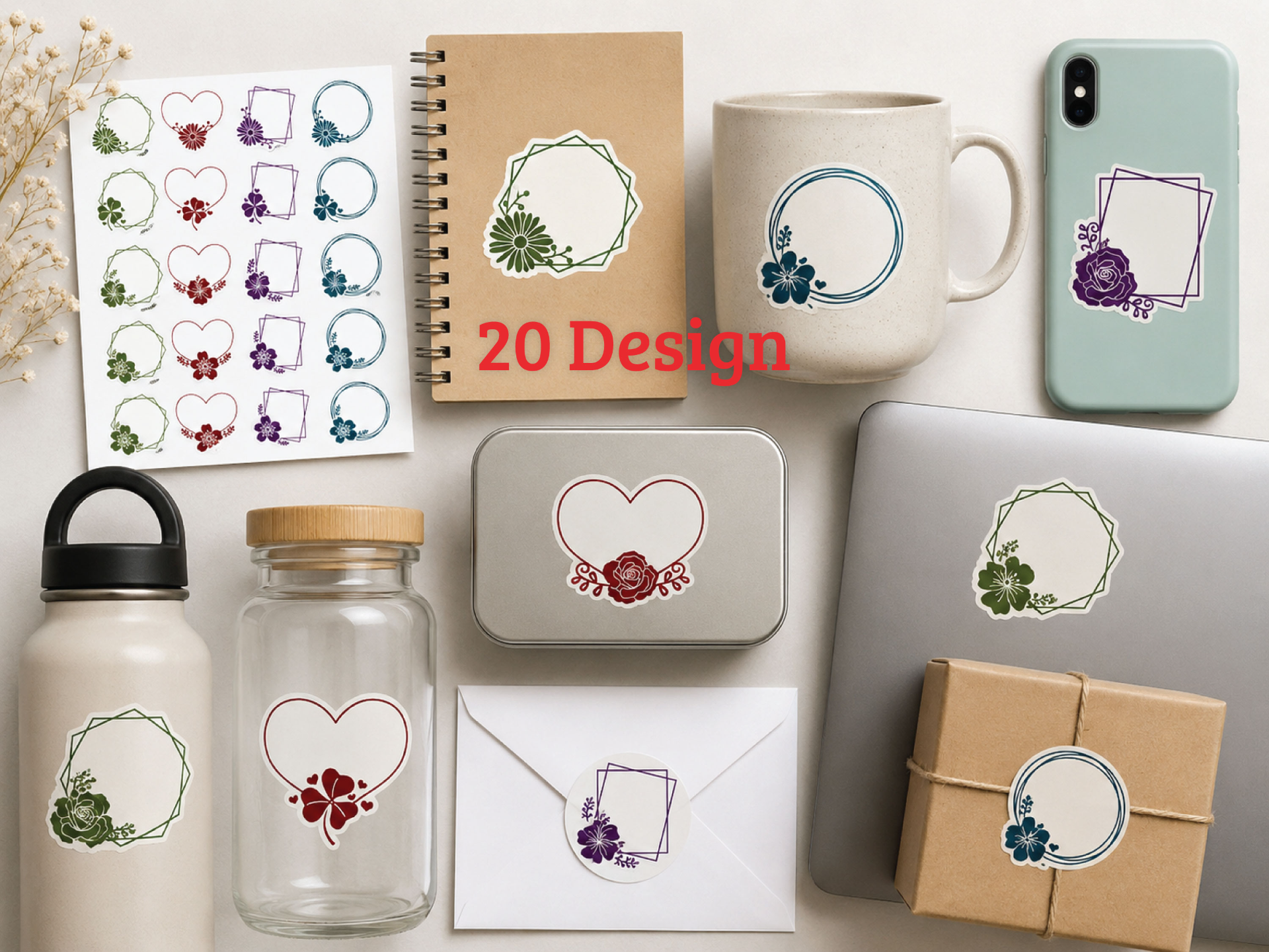 20 Designs Flowers Monogram Collection