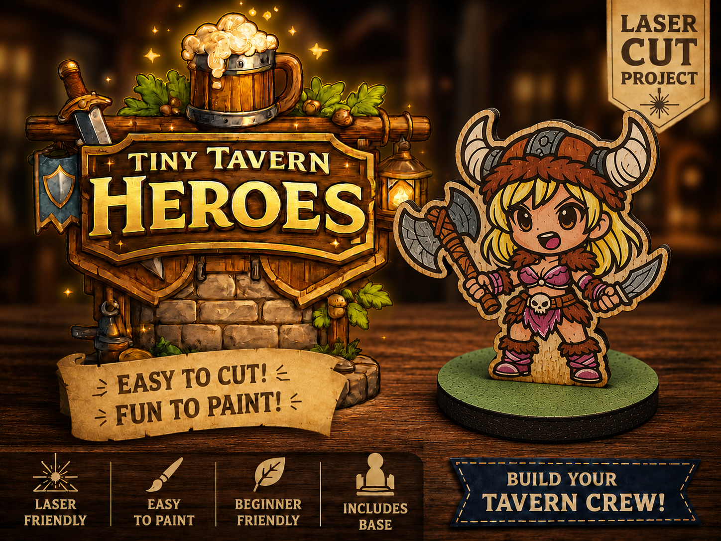 Tiny Tavern Heroes – Female Barbarian (Chibi)
