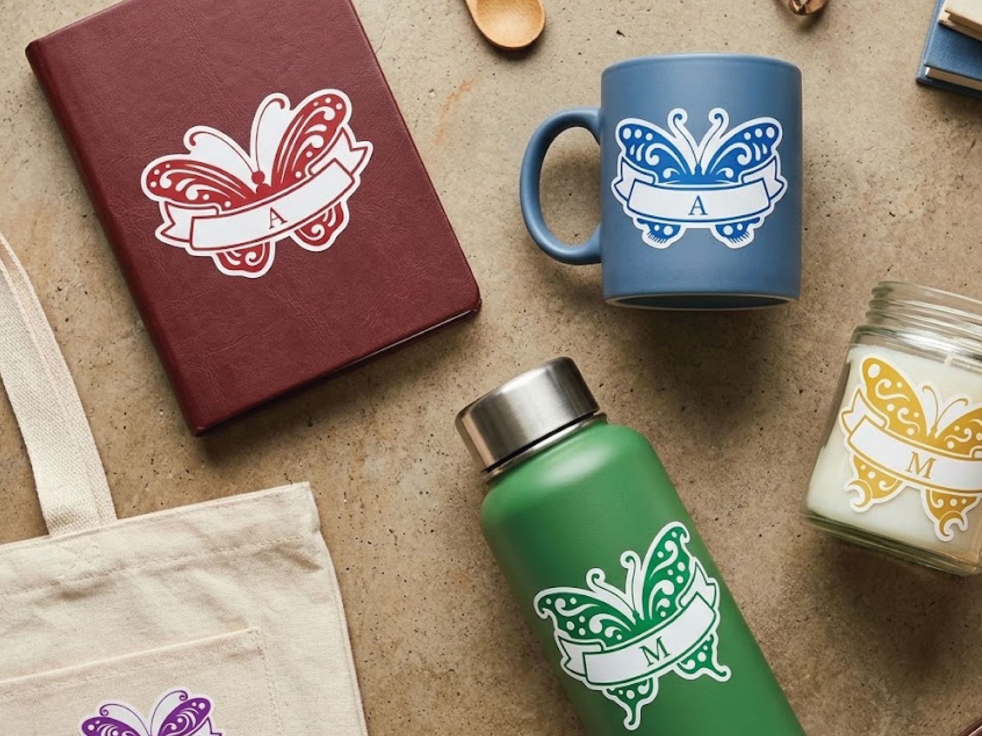 5 Butterfly Monogram Design Collection