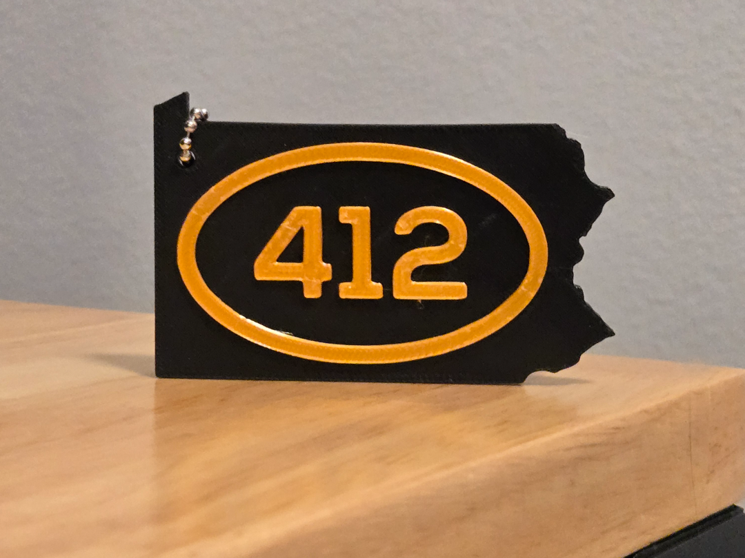 Pittsburgh 412 Area Code Bag Tag