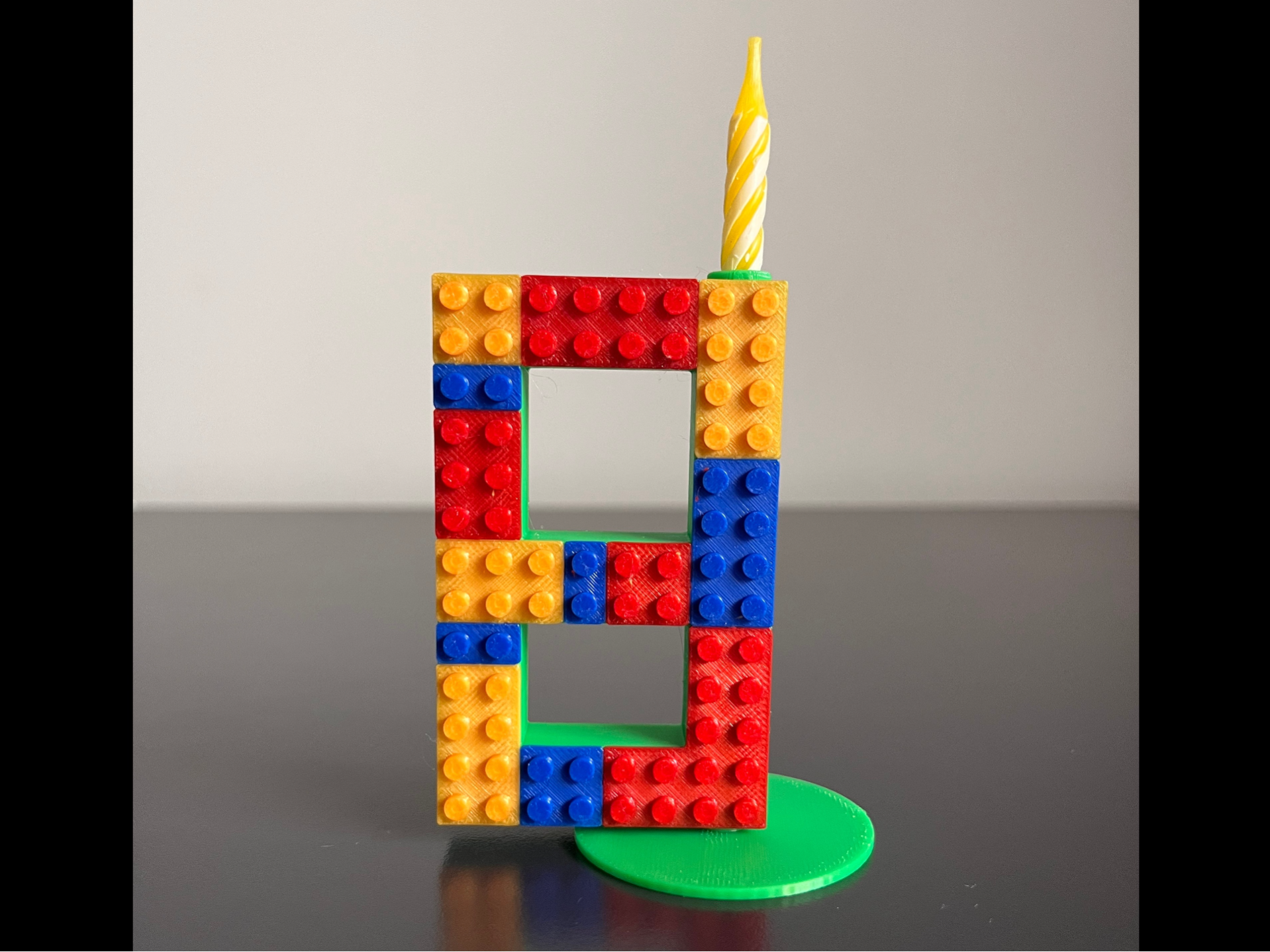 Number 8 Birthday cake topper candle holder H 10cm