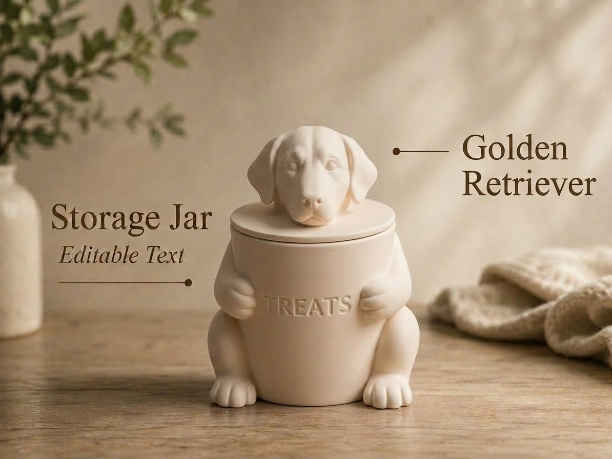 Golden Retriever Storage Jar