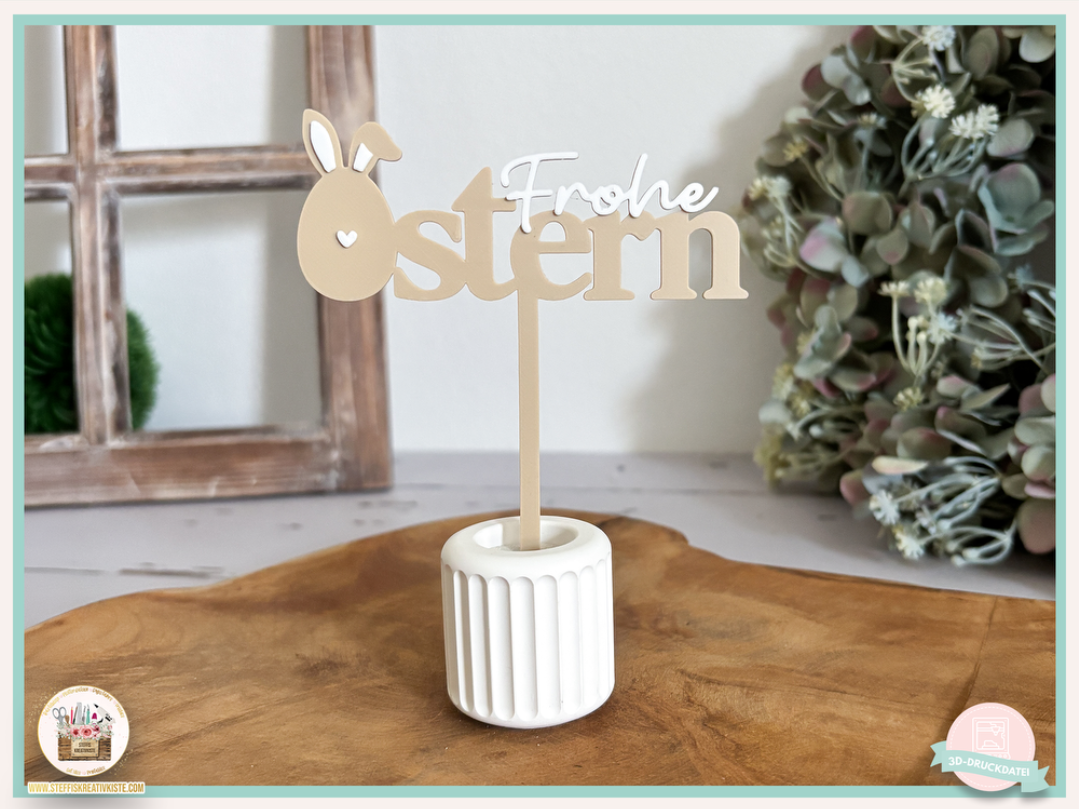 Frohe Ostern Deko Blumenstecker und Caketopper