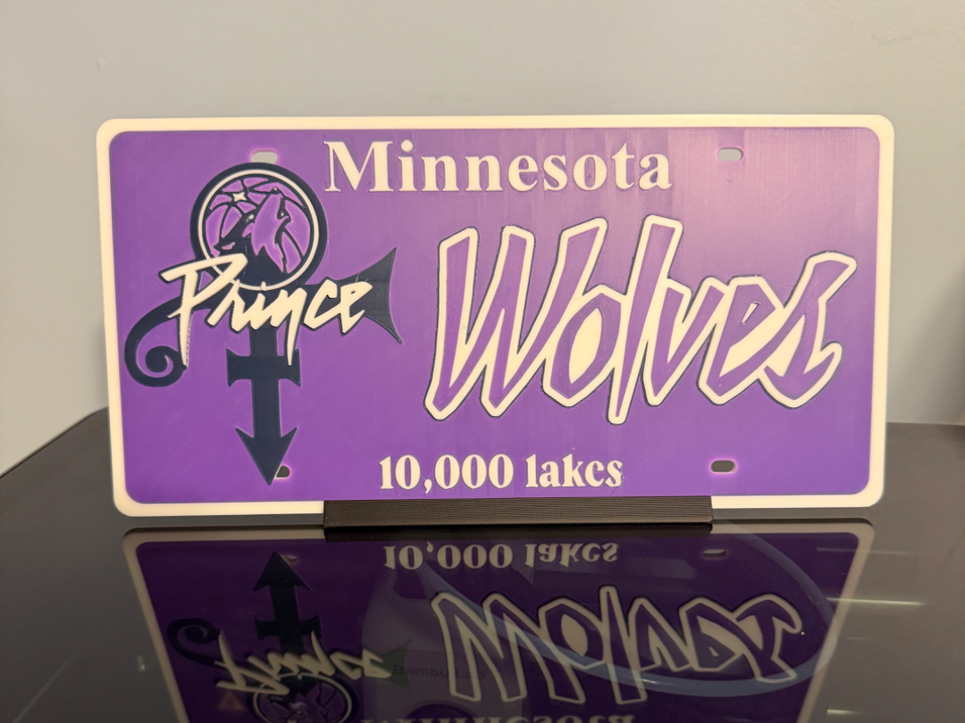 Minnesota Timberwolves/Prince Theme License Plate