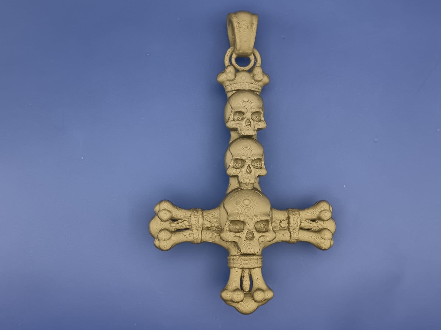 Skeleton Reversed Cross Pendant