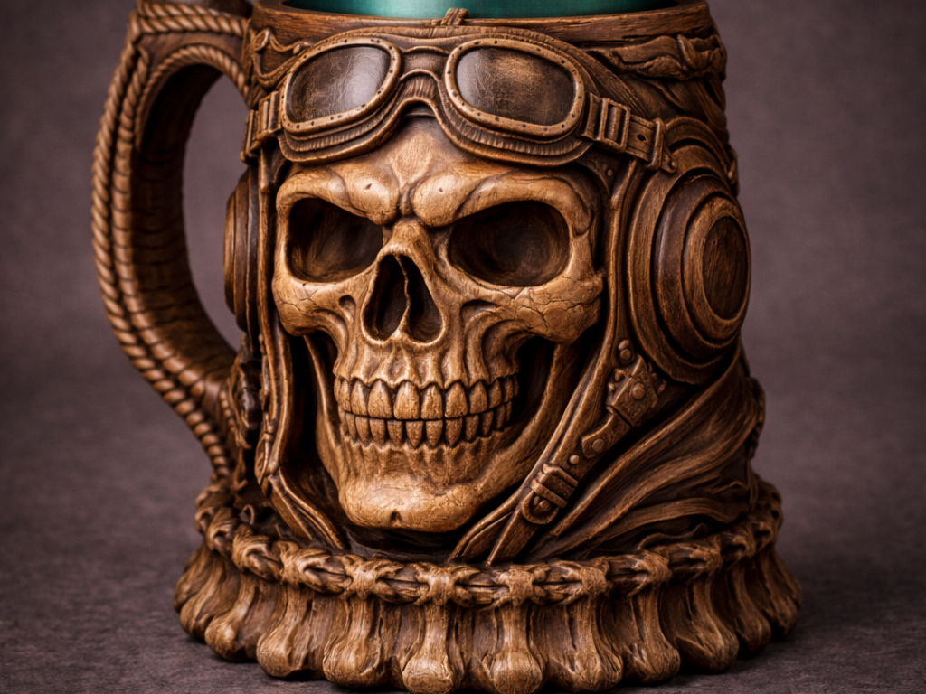 Totenkopf-Pilot Dosenbierkrug, Bierkrug,Skull