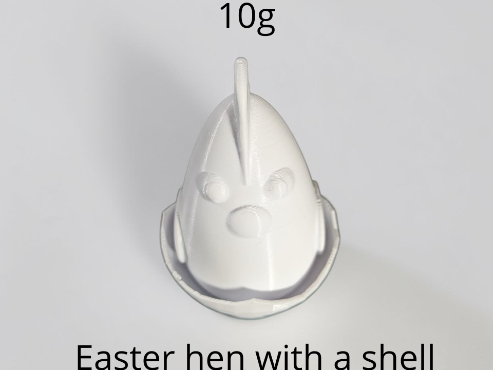 Easter hen with a shell