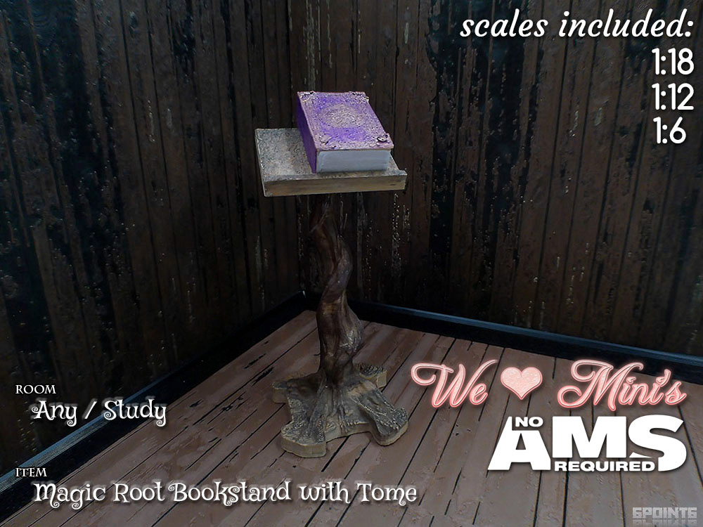 WLM - Witch's Magic Root Bookstand with Tomes