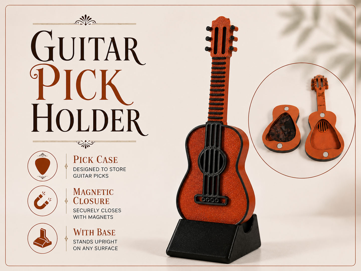 Guitar pick holder with magnets!