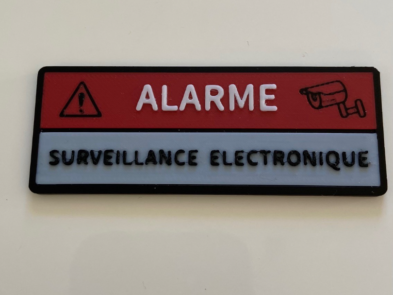plaquette signalétique ALARME