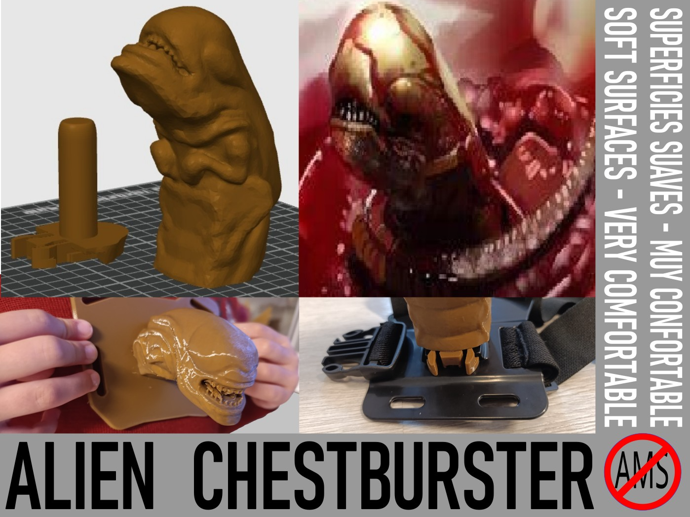 Alien Chestburster (arnés Gopro y soporte propio)