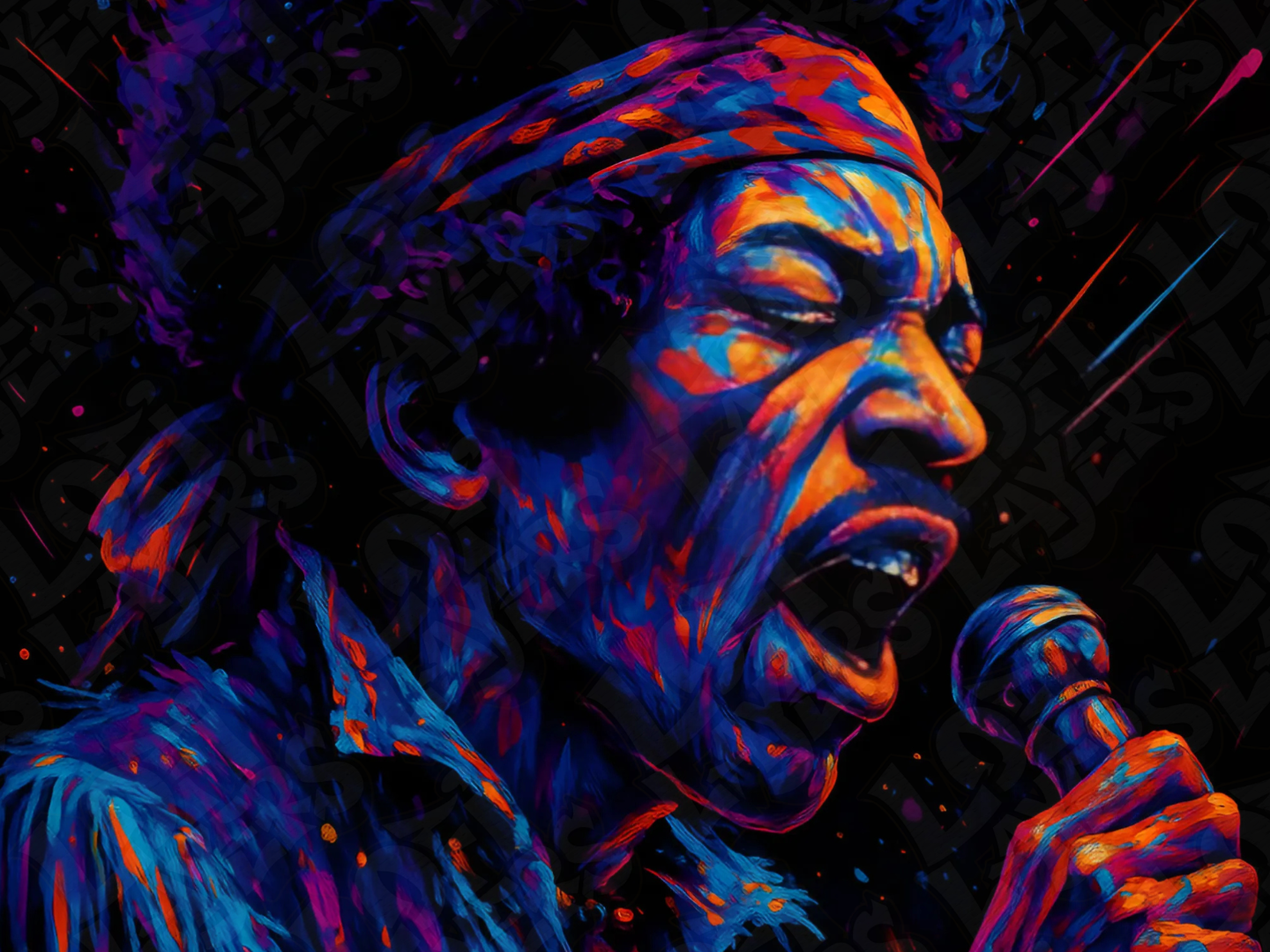 Jimi Hendrix – CMYK Hueforge Print