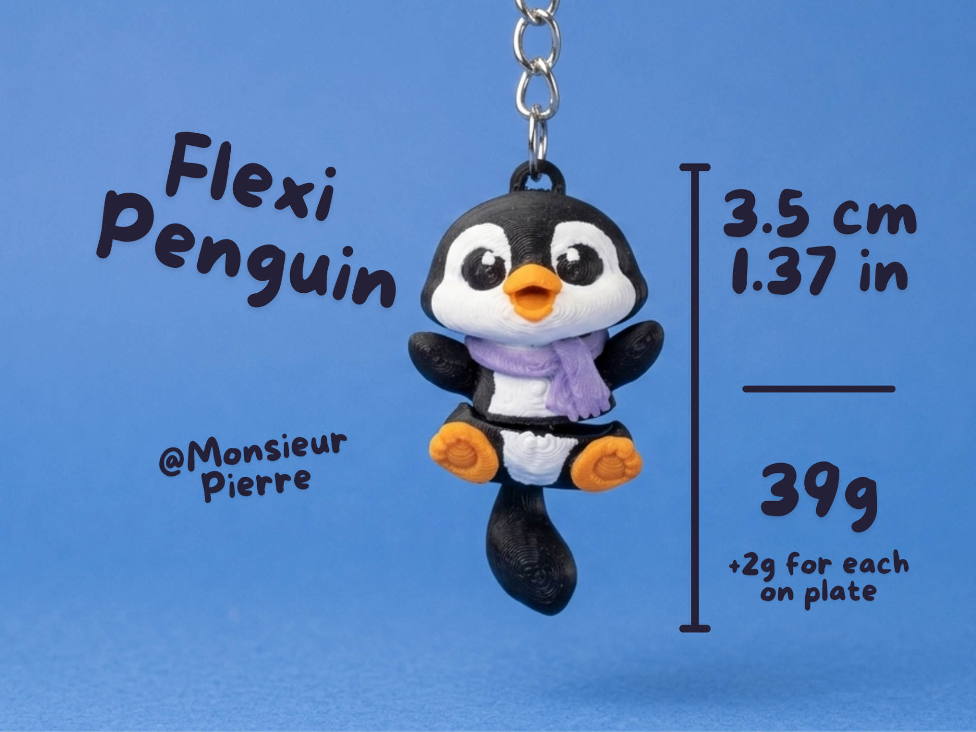 Flexi Penguin – Cute Articulated Keychain