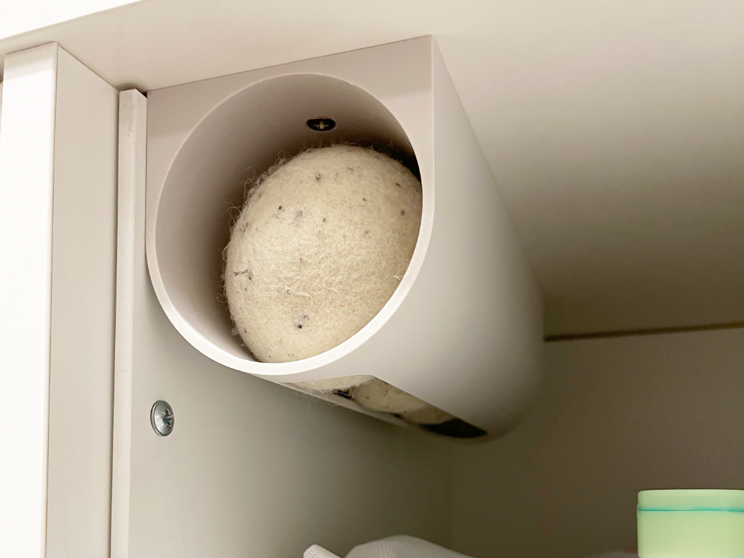 Dryer Ball Holder – Under-Cabinet or Wall Mount