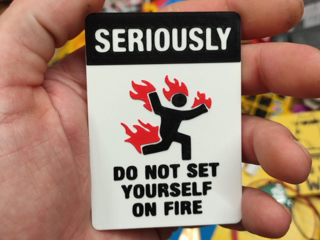 Do not set yourself on fire