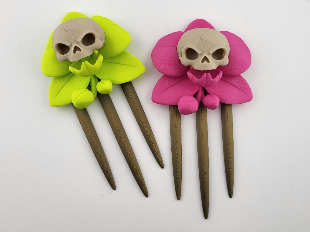 Spooky Skull Hair Sticks goth witch