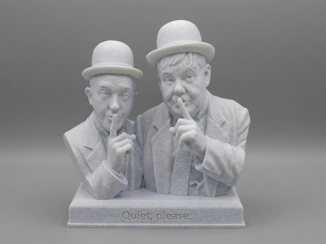 Quiet, Please. Laurel and Hardy bust