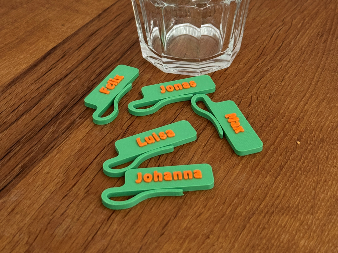 Glasmarker - Glasmarkierer - Glasanhänger - Namen