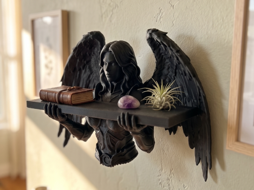 Winged Angel Warrior Wall Display Shelf