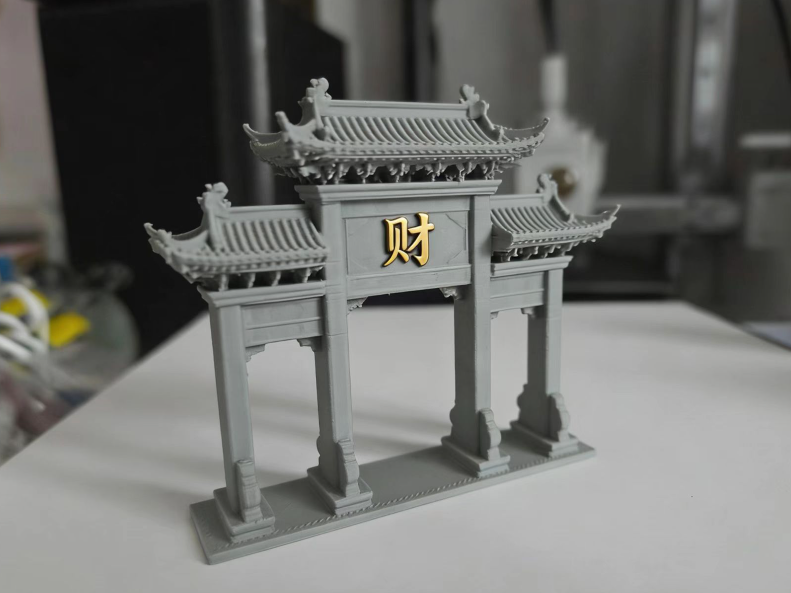 Chinese Architecture-Stone Pailou"Gather Fortune"