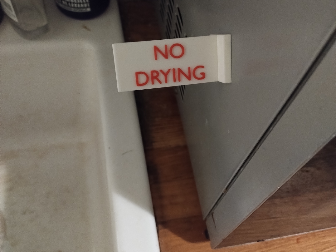 No drying sign