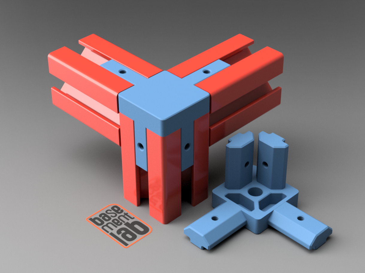 3030 Connector 3Ways Corner Bracket  M4 Thread