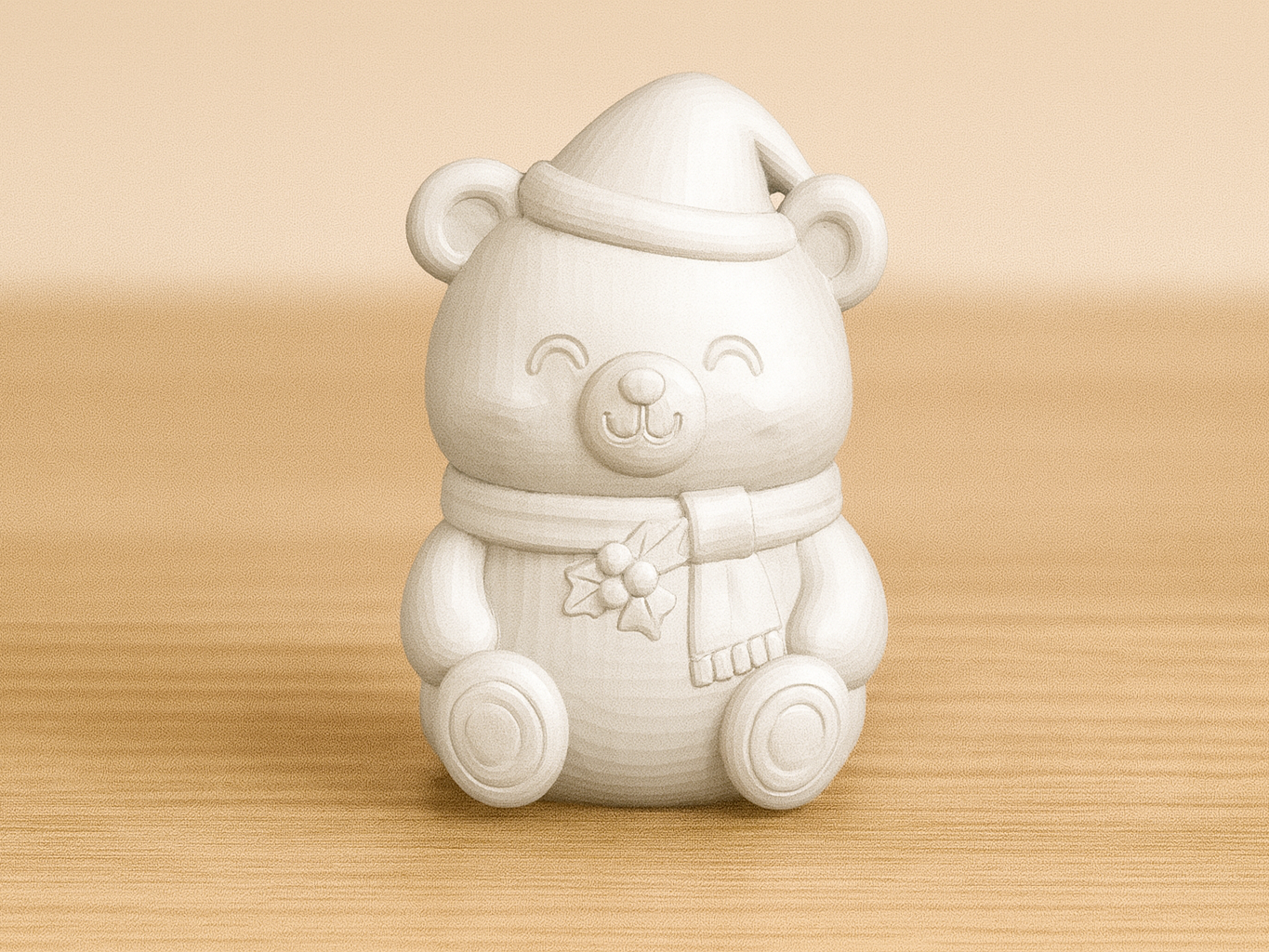 Christmas Bear – Cute Holiday 3D Figurine