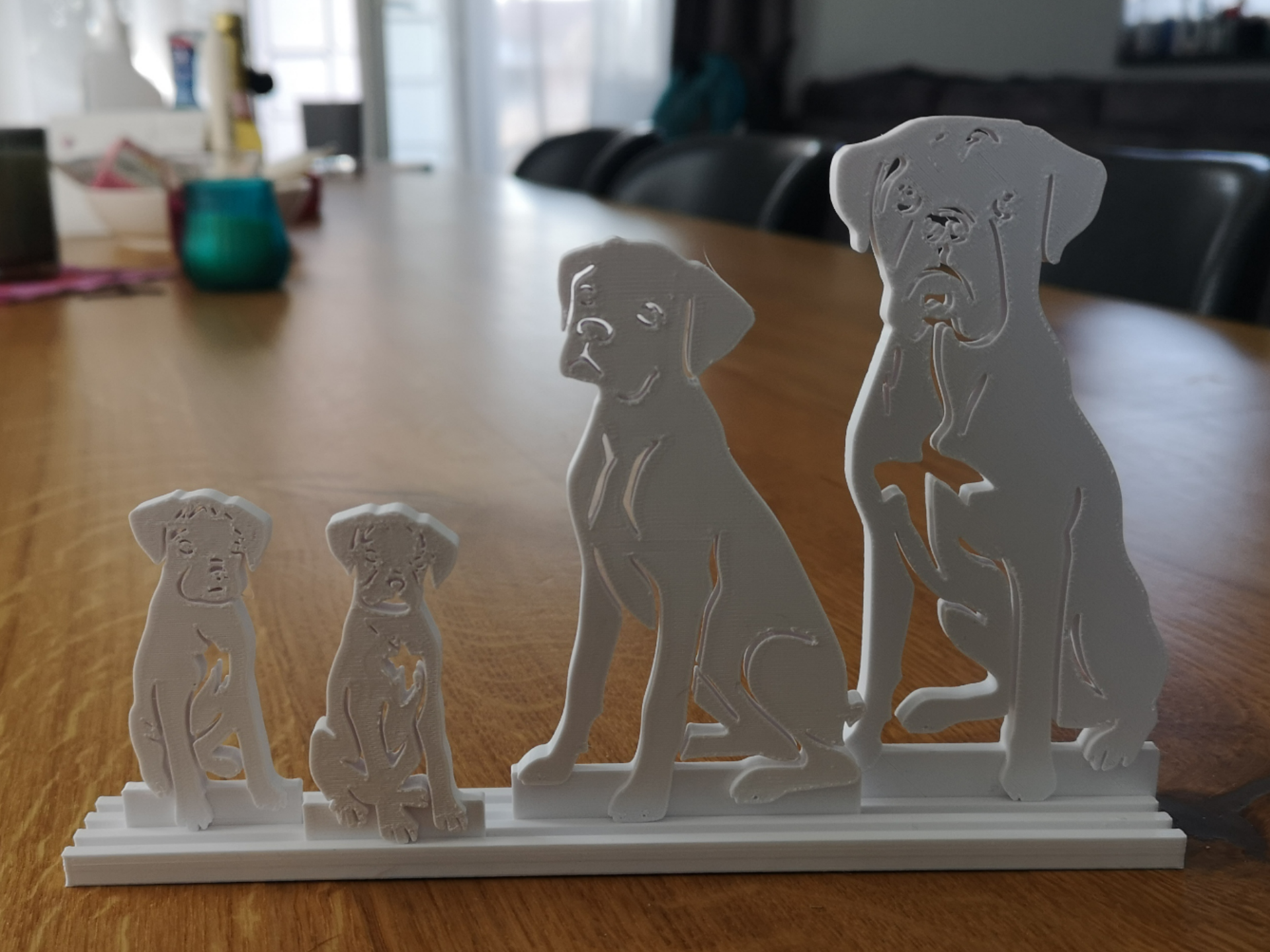 Boxer Dog Family Silhouette