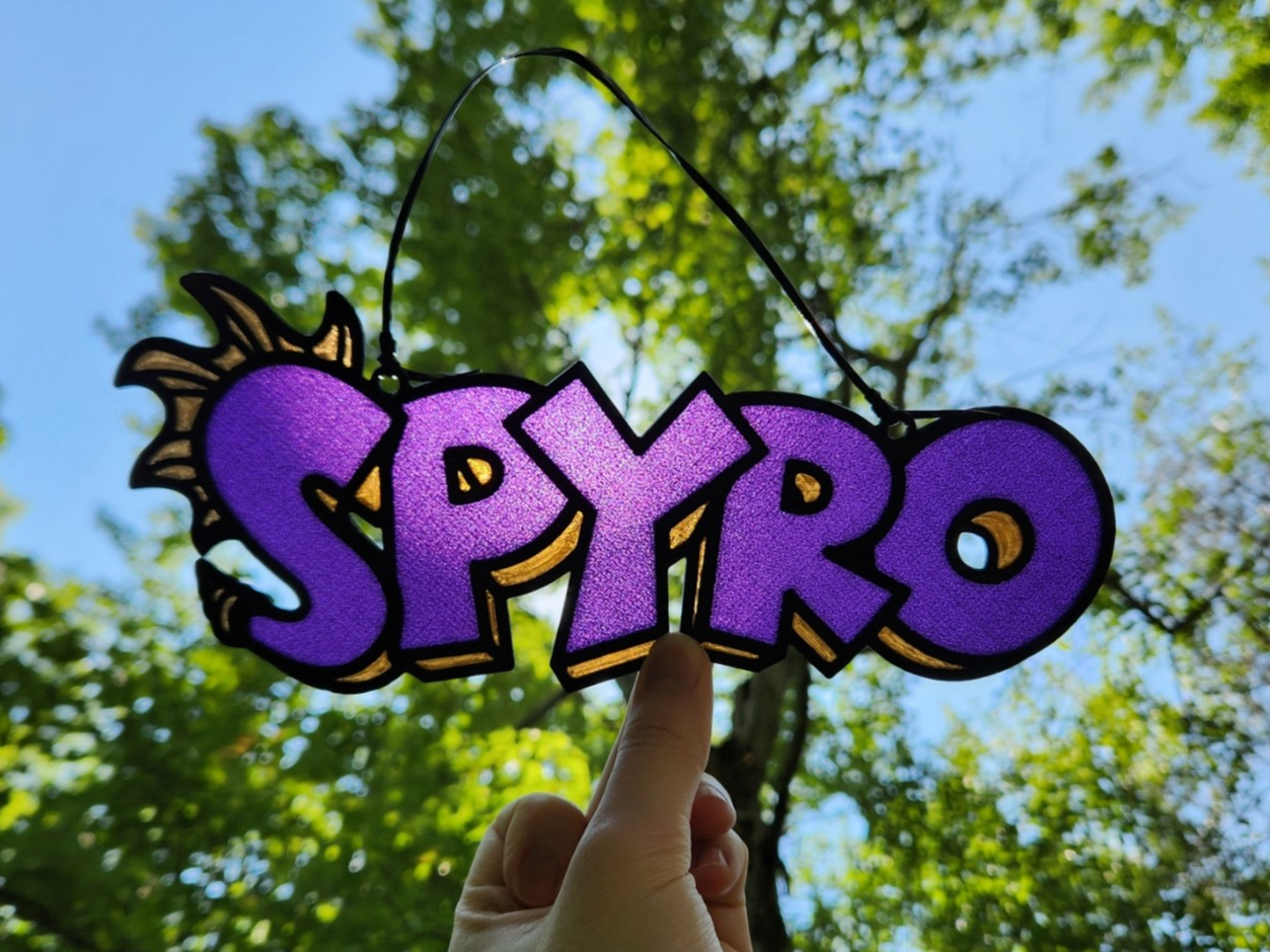 Spyro Logo Suncatcher (faux stained glass)