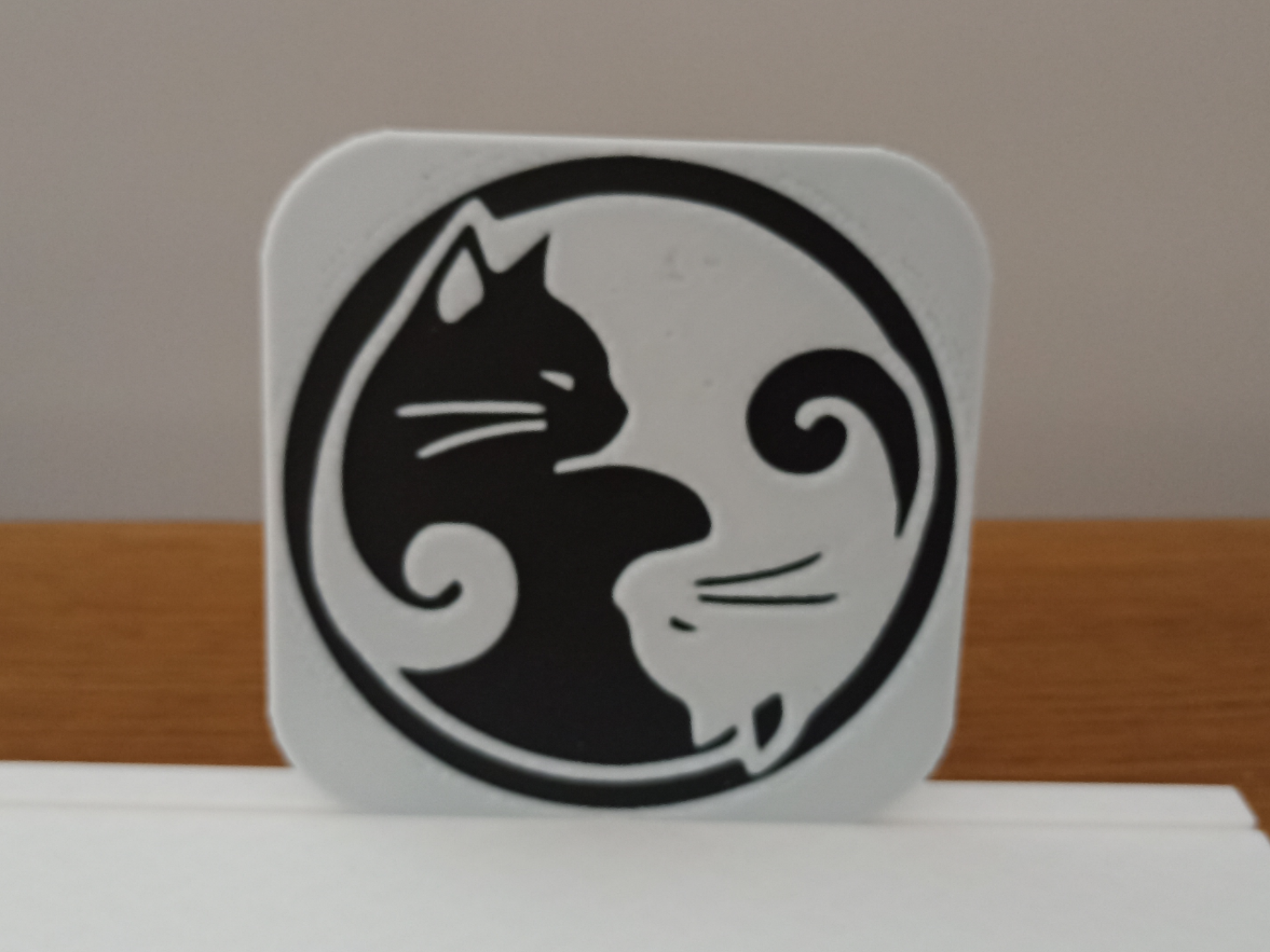 Dessous de verre 2 chats ensemble hueforge