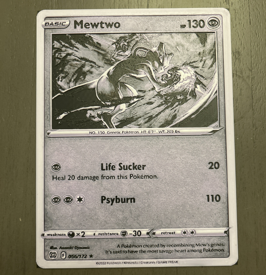MewTwo V2 Hueforge Pokemon Card
