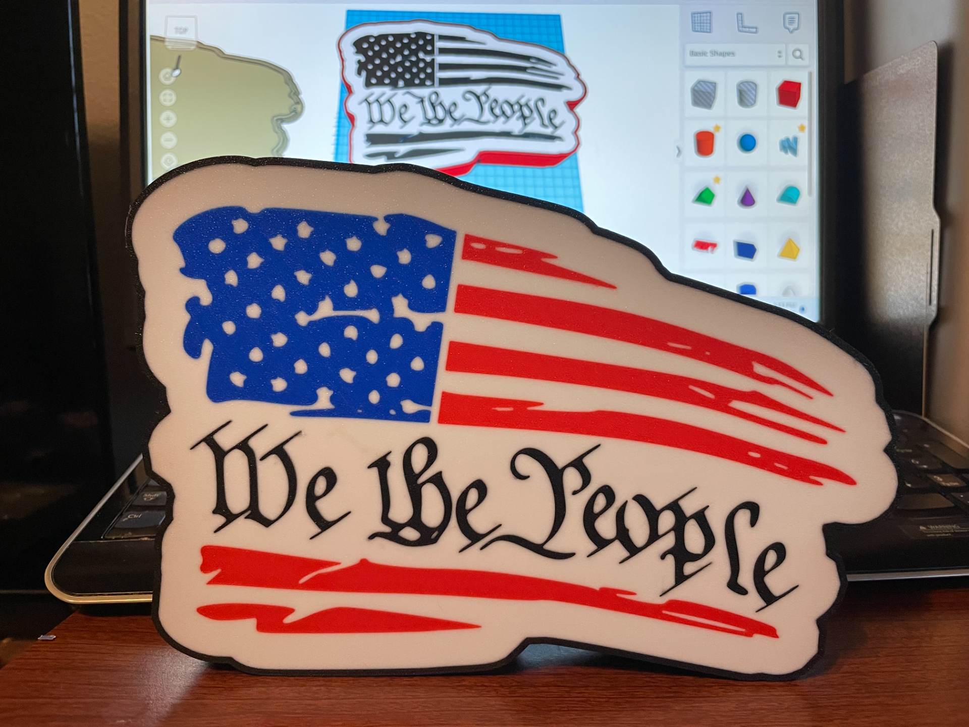 We The People flag light box.