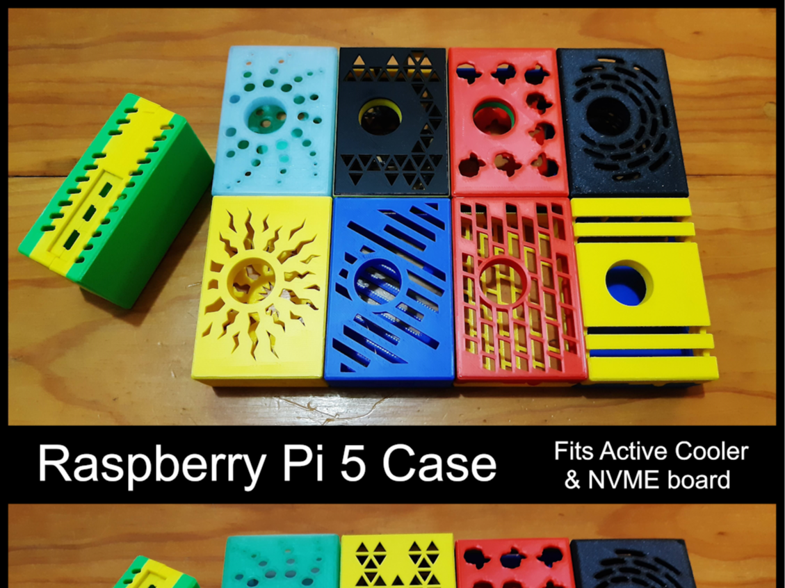 Raspberry Pi 5 Case - Fits Active Cooler & NVME