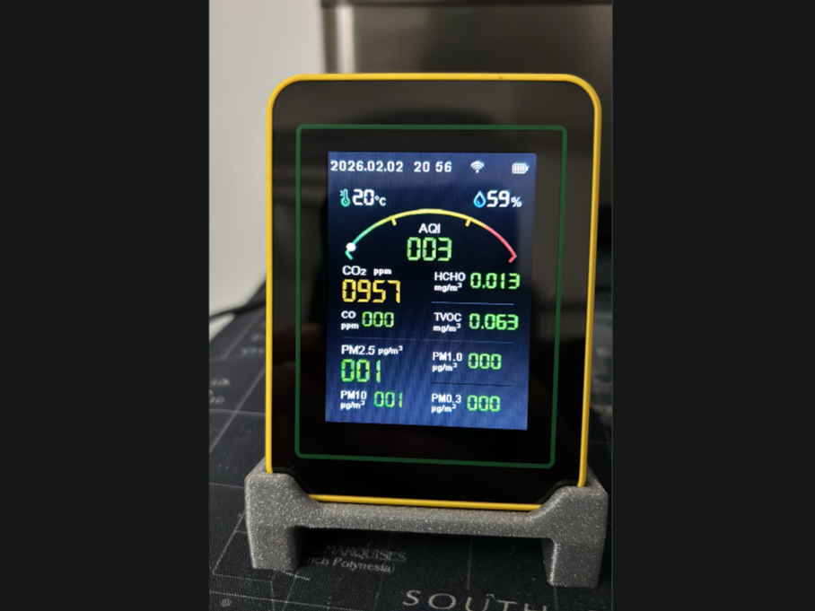 Desktop stand for air quality detector