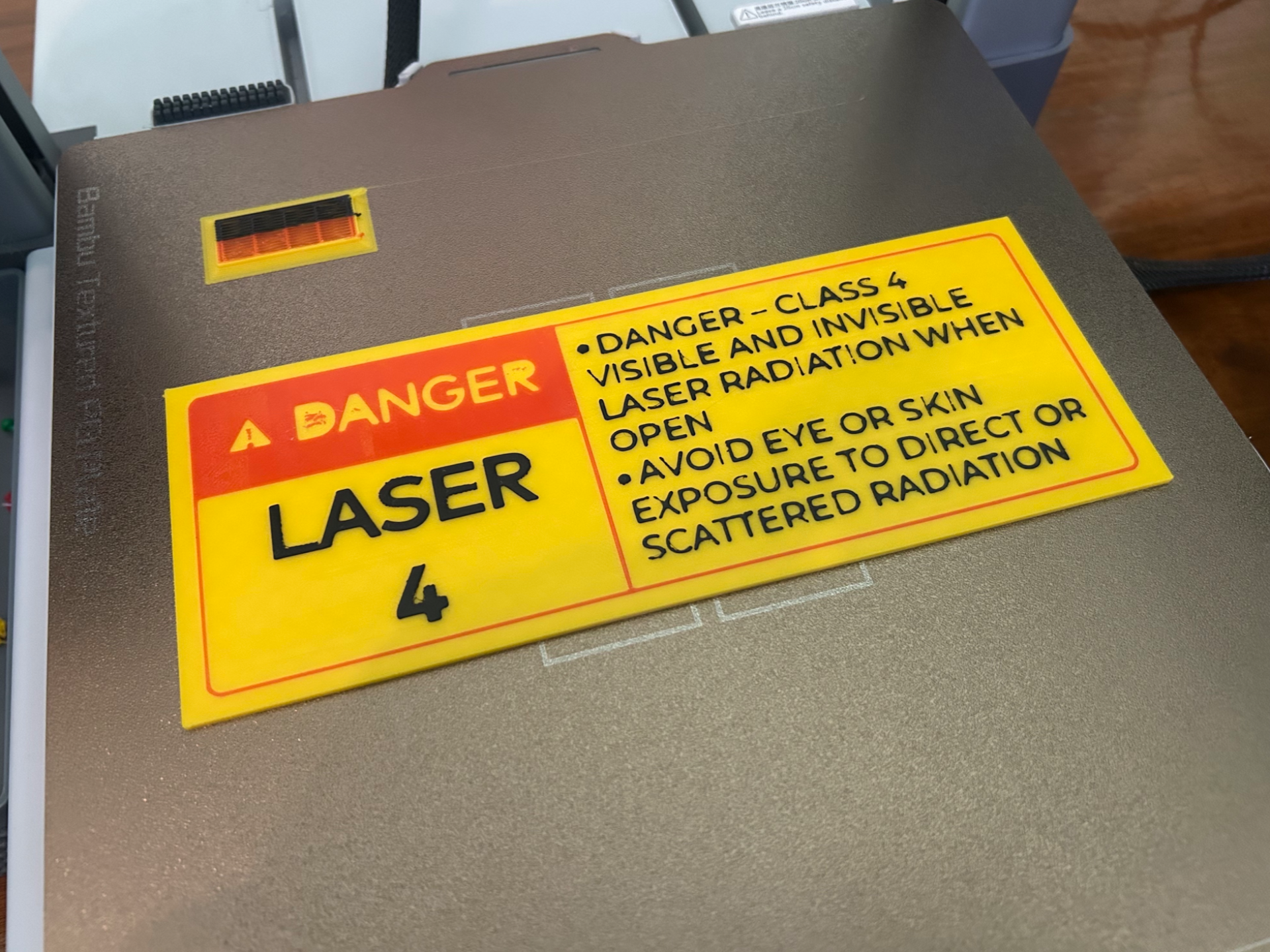 LaserSafe Workshop Entrance Sign (Multi-Color PLA)
