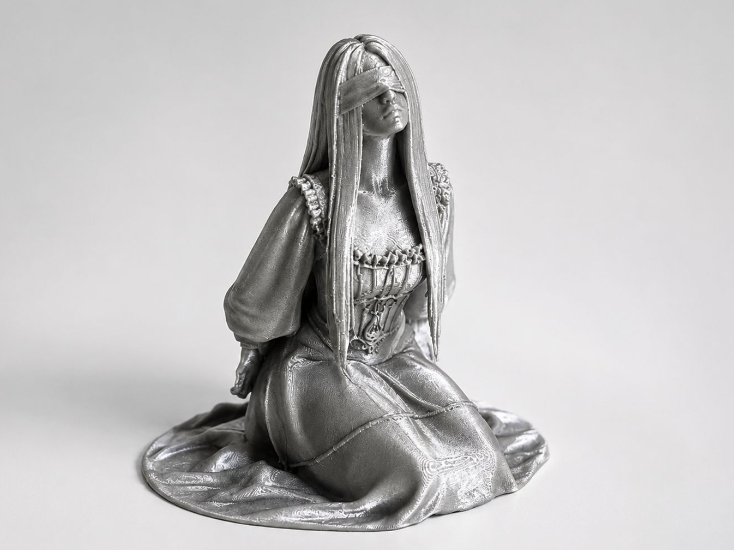 Princess blindfolded sculpture