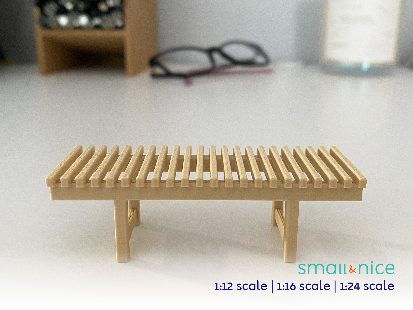 Melby Slatted Bench - Mini Furniture