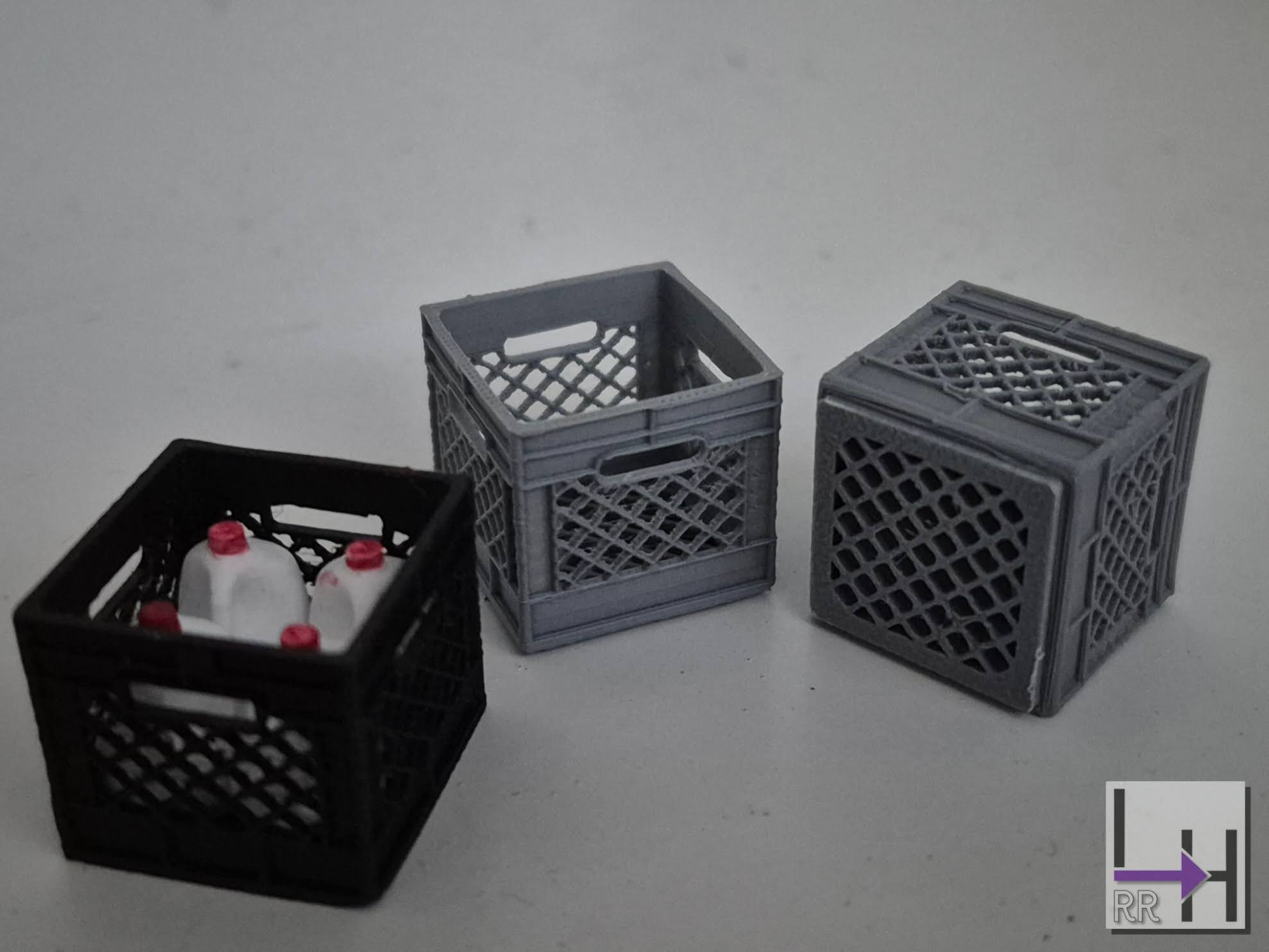 Milk Crate, stackable; 1:24 scale