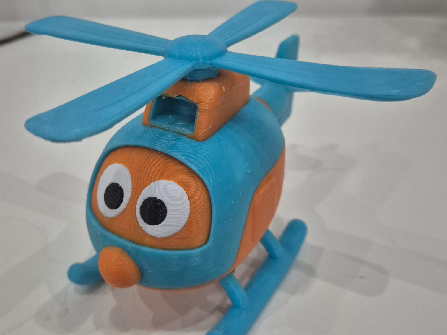 Cartoon Toy Helicopter - Blippi Inspired