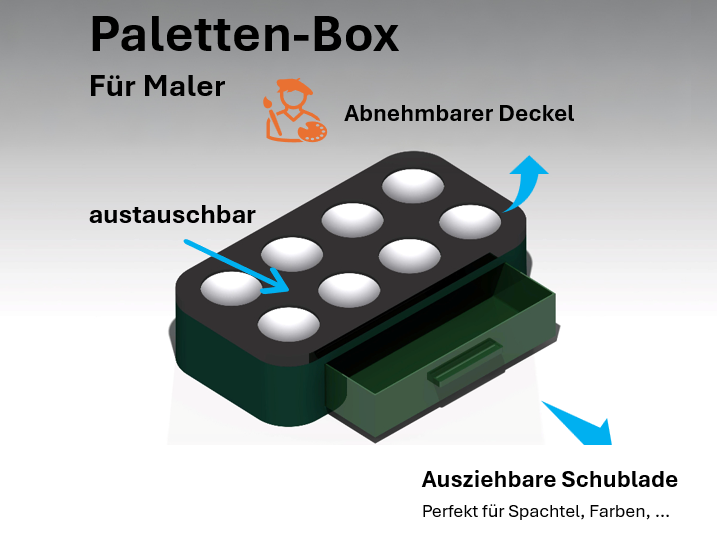 Paletten box mit  Schublade - Painting Tool