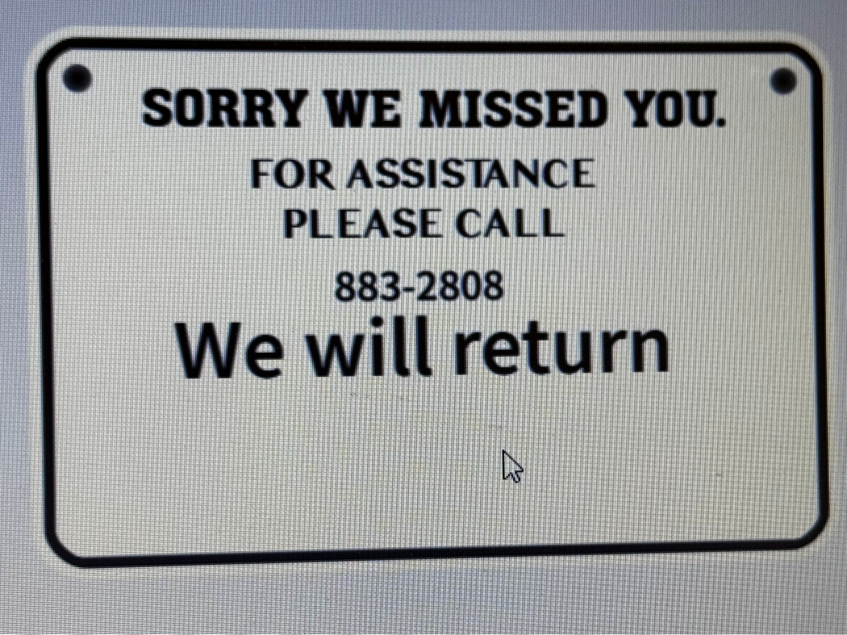 Sorry we missed you