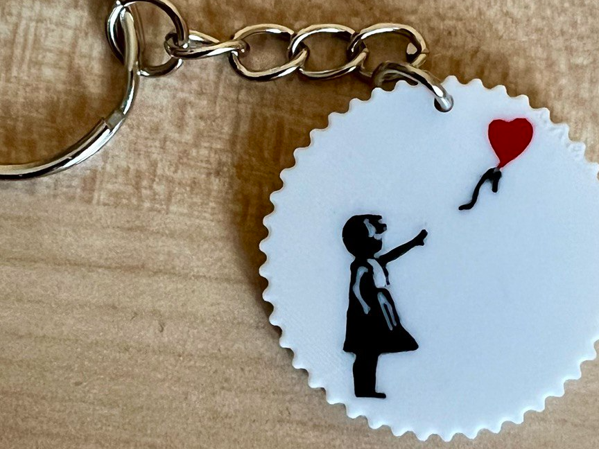 Banksy - Girl with Balloon - keychain
