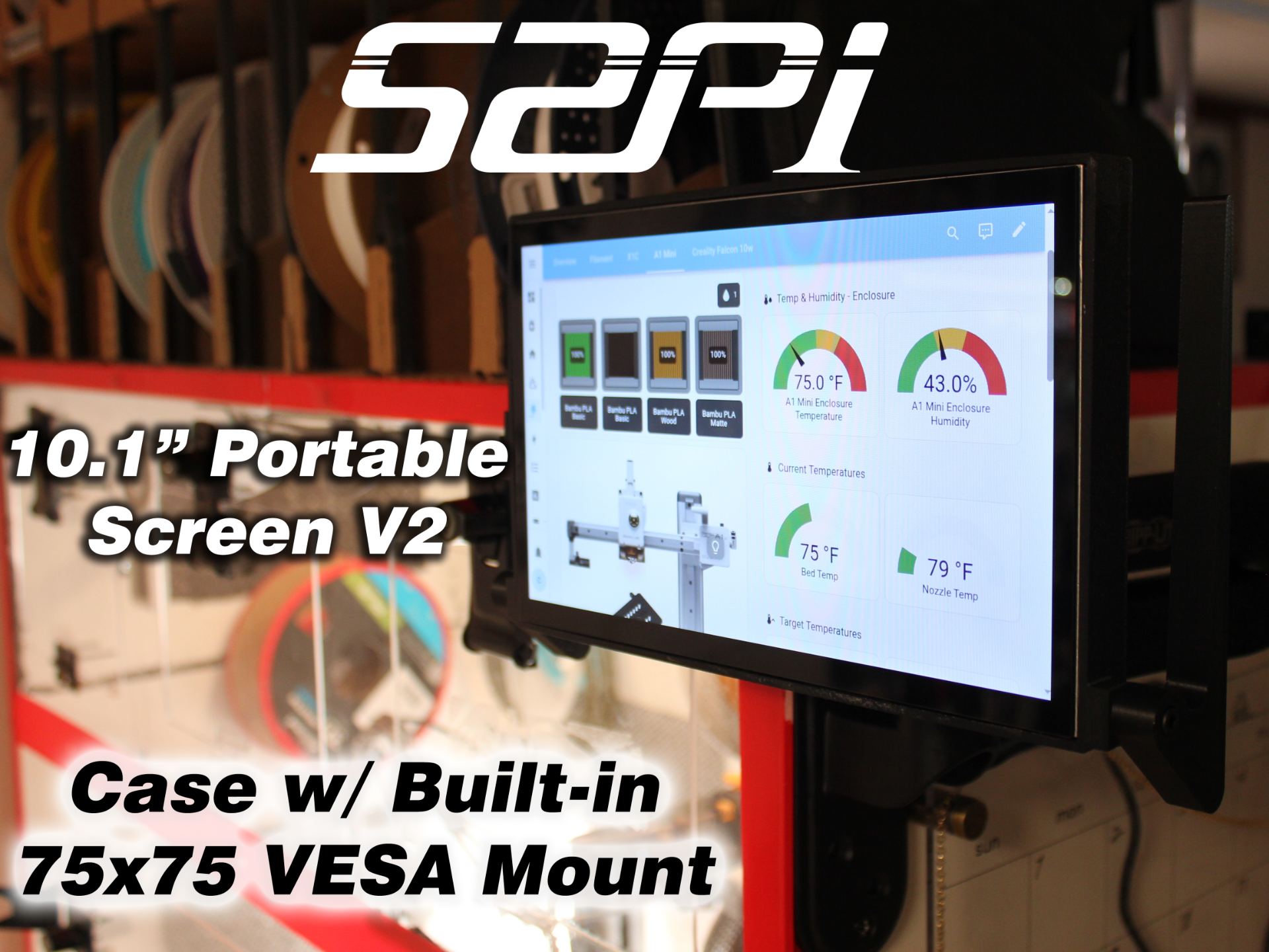 52PI 10.1" RPi Touchscreen Case - VESA Mount