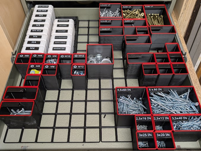 Gridfinity Bins - Fasteners / garage organization